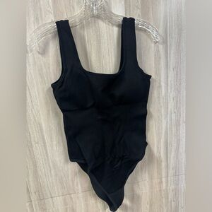 Women’s Black Ribbed Bodysuit